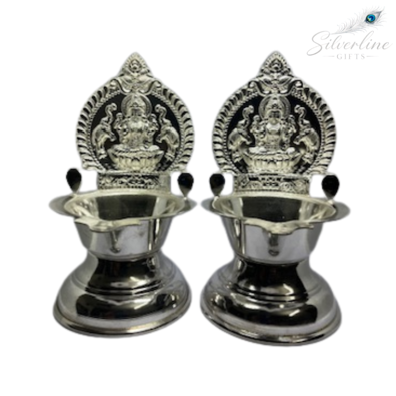 Sigaram 5.5 Inch German Silver Kamakshi Diya (per piece)