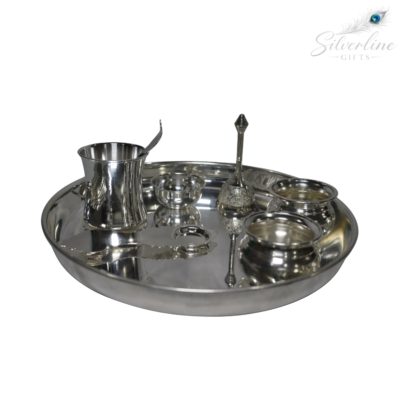 German Silver Heavy BIG SIZE Pooja Thali Set (Custom made 2)
