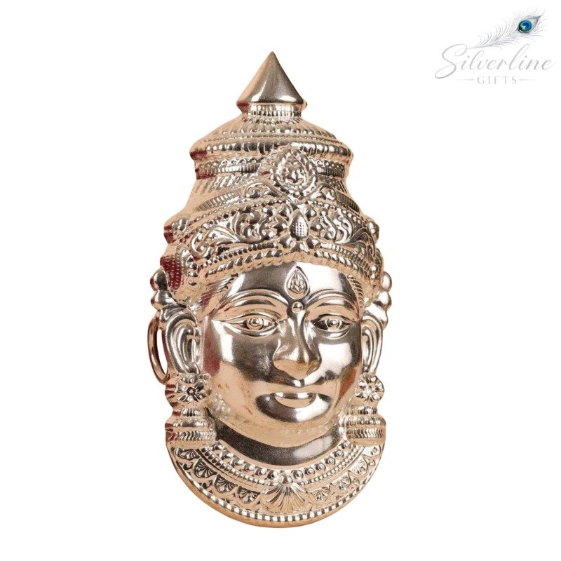 German Silver Devi Face Mukhota - Image 3